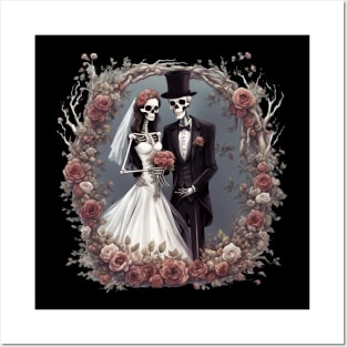 Skeleton Bride and Groom Posters and Art